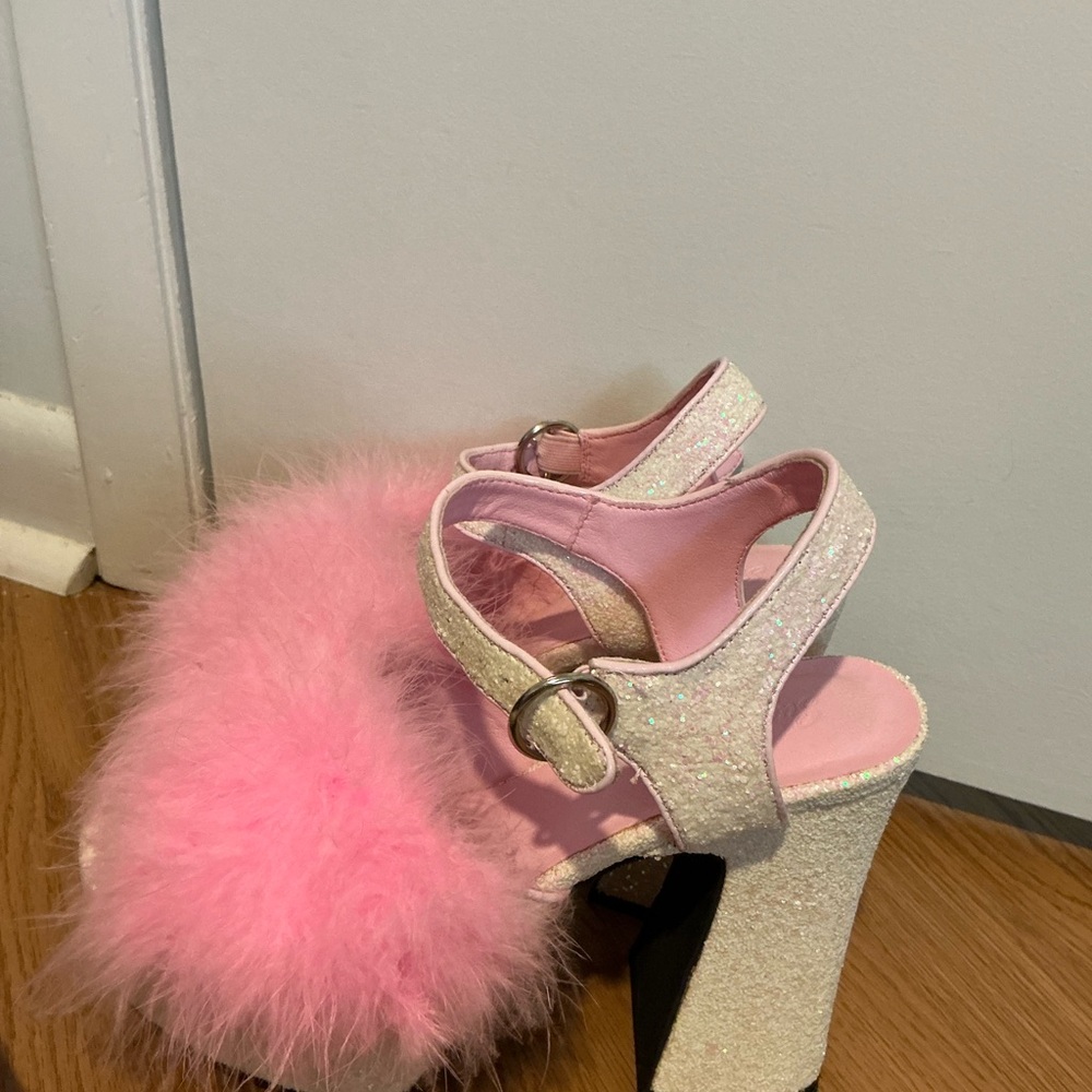 Sugar Thrillz Iridescent Glitter Platforms Malibu - Picture 12 of 12